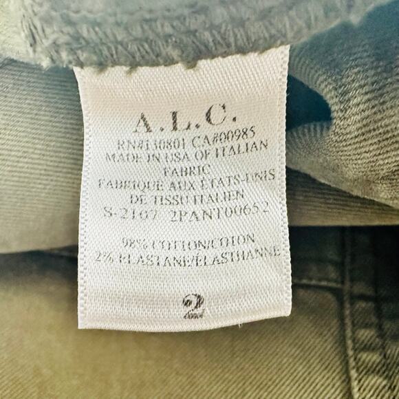 A.L.C. Briar Pants Clover Green Cargo Relaxed Size 2 Cotton Belted Relaxed Leg - Picture 4 of 10